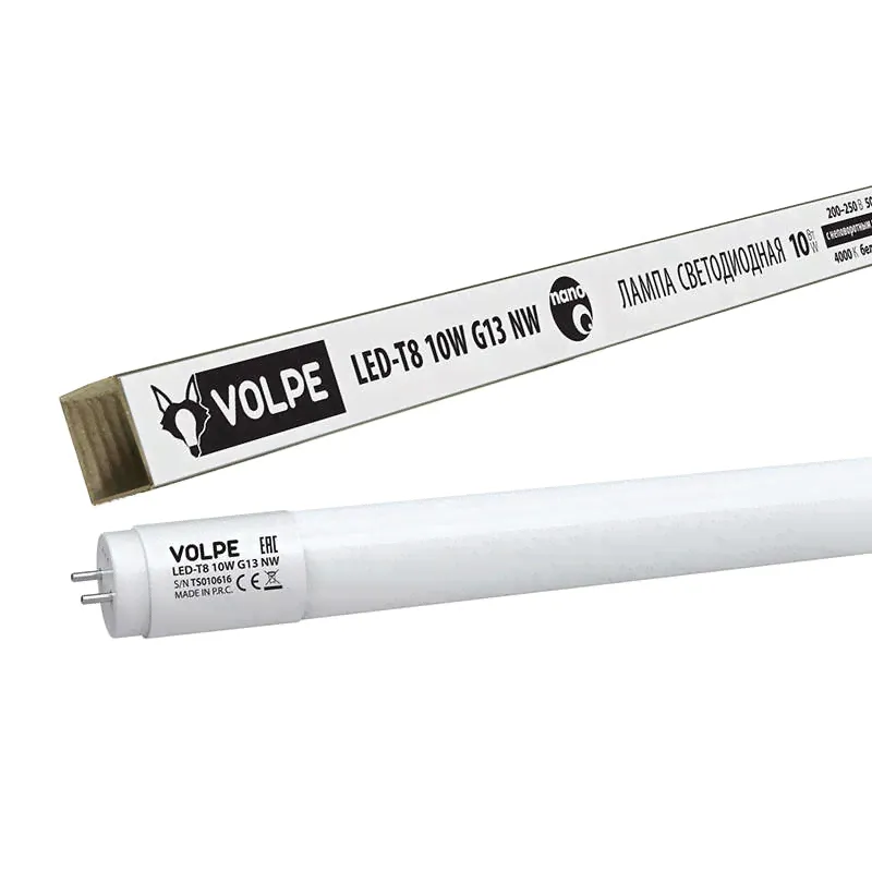 Светодиодная лампа Volpe T8 G13 18W матовая 6500k 220V 25х1200 LED-T8-18W/DW/G13/FR/FIX/N
